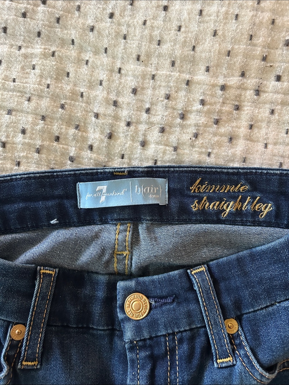 7 For All Mankind Blair Dark Blue Straight Leg Jeans